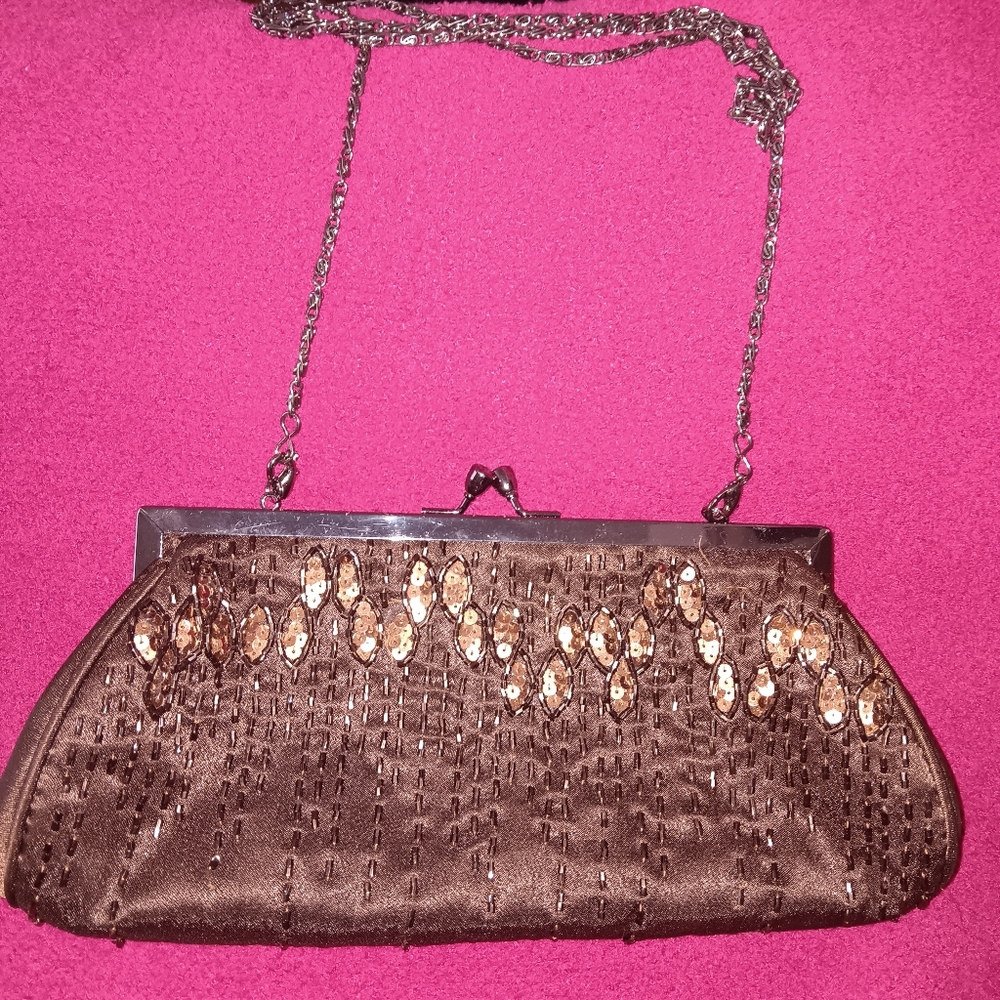 Carlo Fellini Nite Bags Satin, Sequin & Seed Bead Clutch Purse